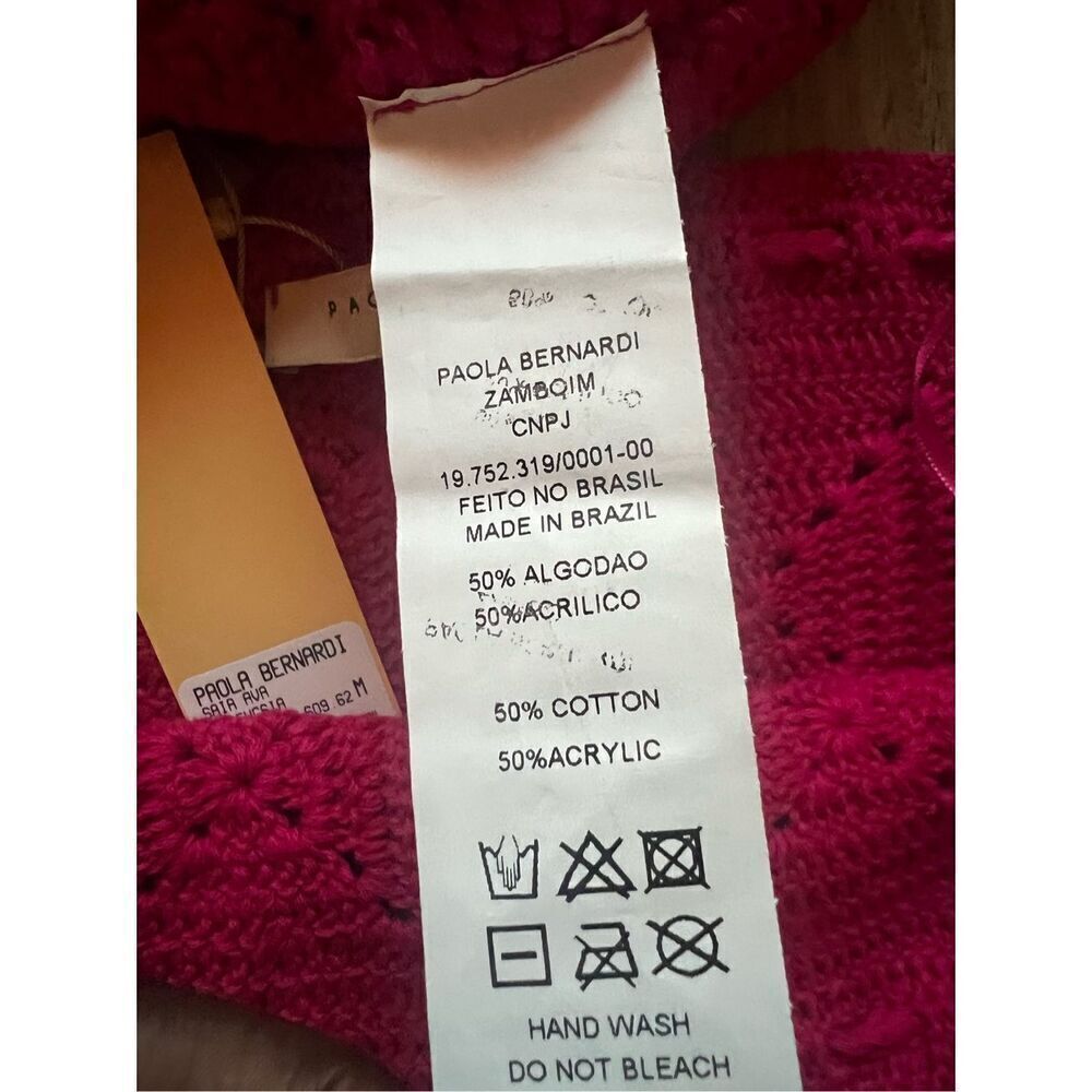 PAOLA BERNARDI Lana crochet Square-Neck Crochet Top and Mini Skirt Set Sz  M NWT - Picture 7 of 7